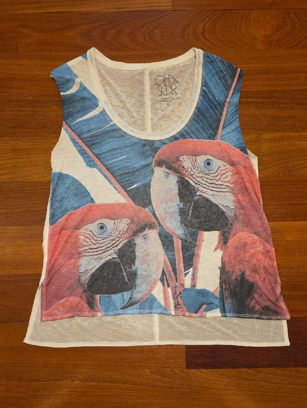 Chaser Tropical Parrot Tank Top, Size S